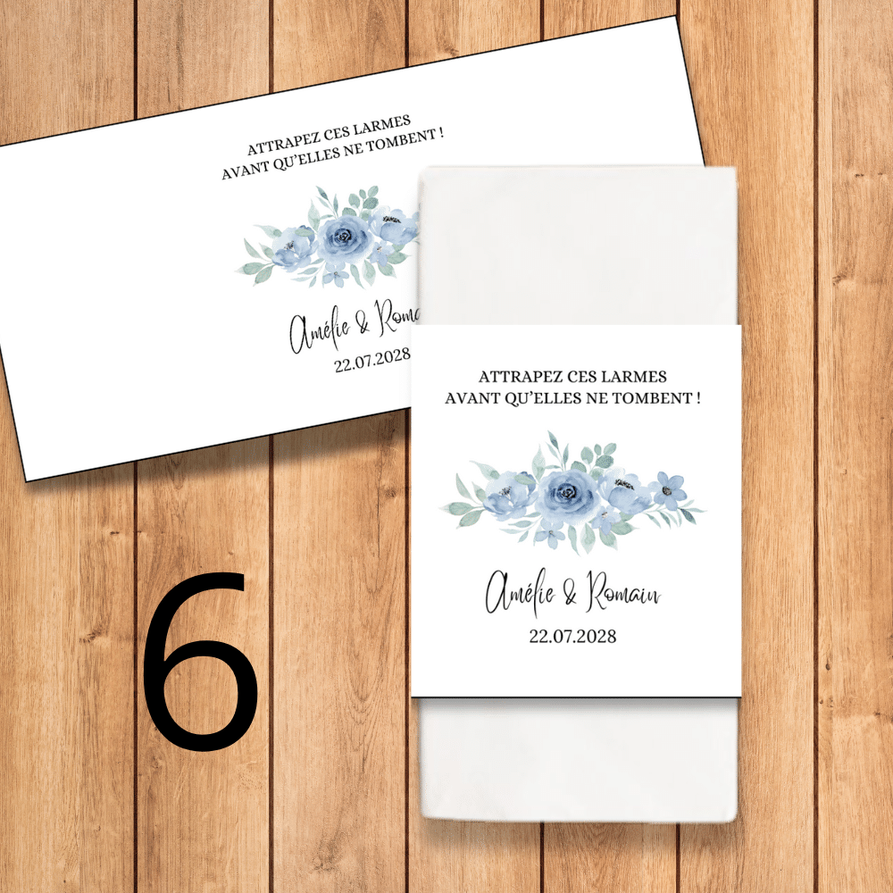 Lot 5 Paquets Mouchoirs Mariage "Just Married" – Imprimés Larmes De Joie Élégants