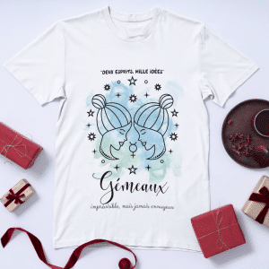 T-shirt astrologique - signe Gémeaux