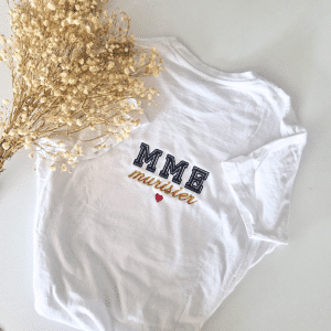 T-shirt personnalisé - "Mme" ou "Mr" brodé