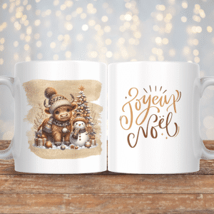 Mug - mignonne highland "joyeux noël"