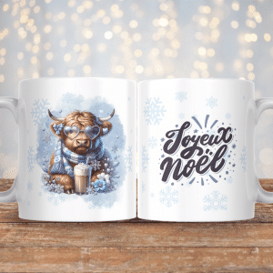 Mug - highland à lunettes "joyeux noël"