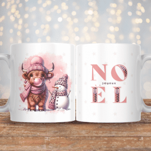 Mug - highland bubble-gum "joyeux noël"